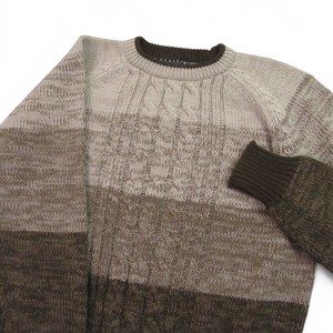 Graphix Mens Vintage 90s Sweater Pullover Xl Regular Beige Brown Acrylic Cable